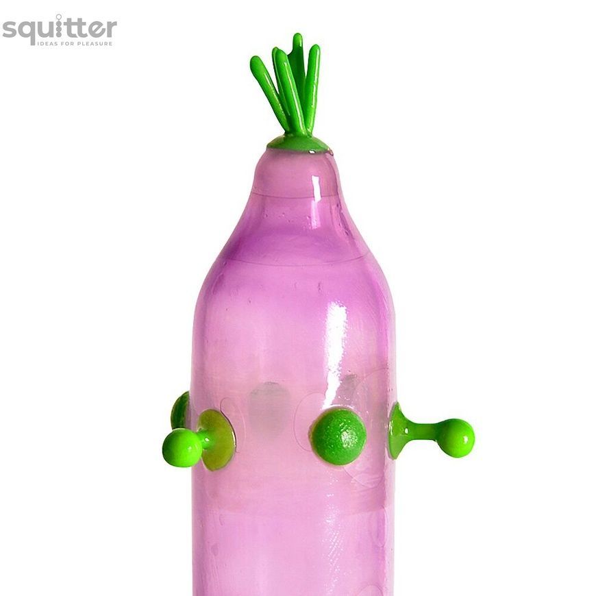 Насадка на член Recare Green Monster Spike Condom (презерватив з рядом кульок і вусиками на кінчику) SX3353 - онлайн-сексшоп Сквітер