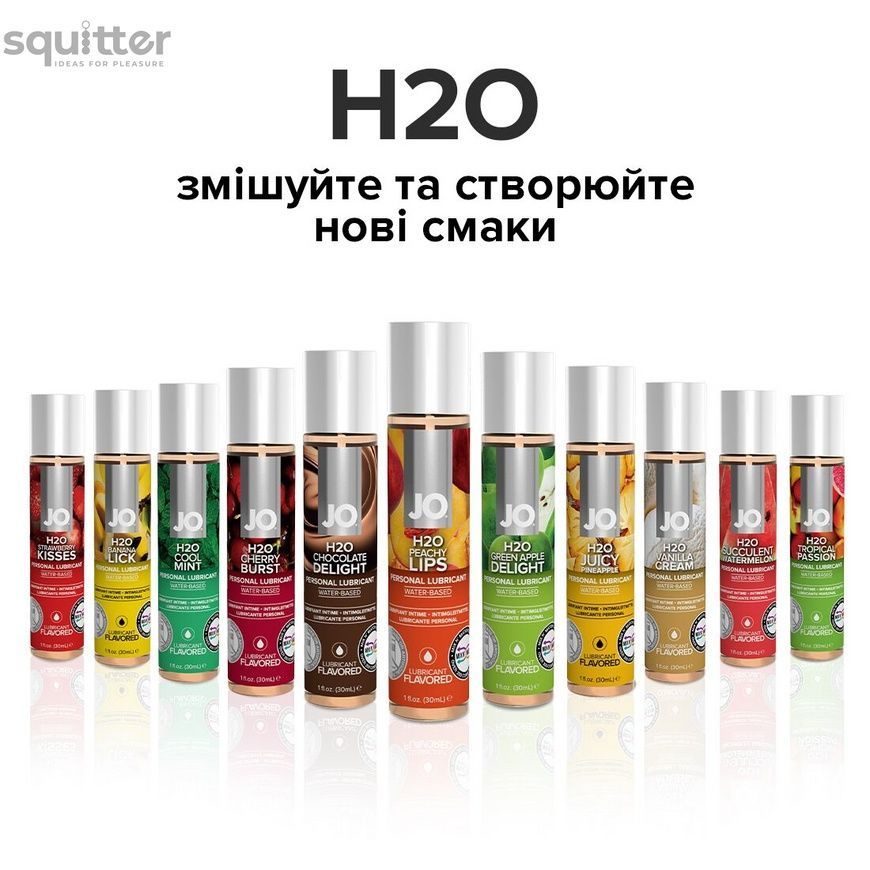 Змазка на водній основі JO H2O &mdash; Peachy Lips (30 мл) без цукру, рослинний гліцерин SO1476 - онлайн-сексшоп Сквітер