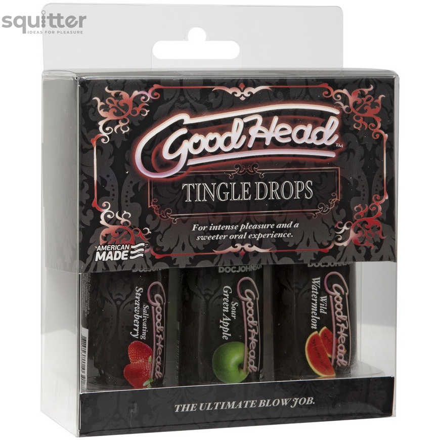 Набір крапель для мінету Doc Johnson GoodHead - Tingle Drops (Watermelon, Green Apple, Strawberry) SO9853 фото