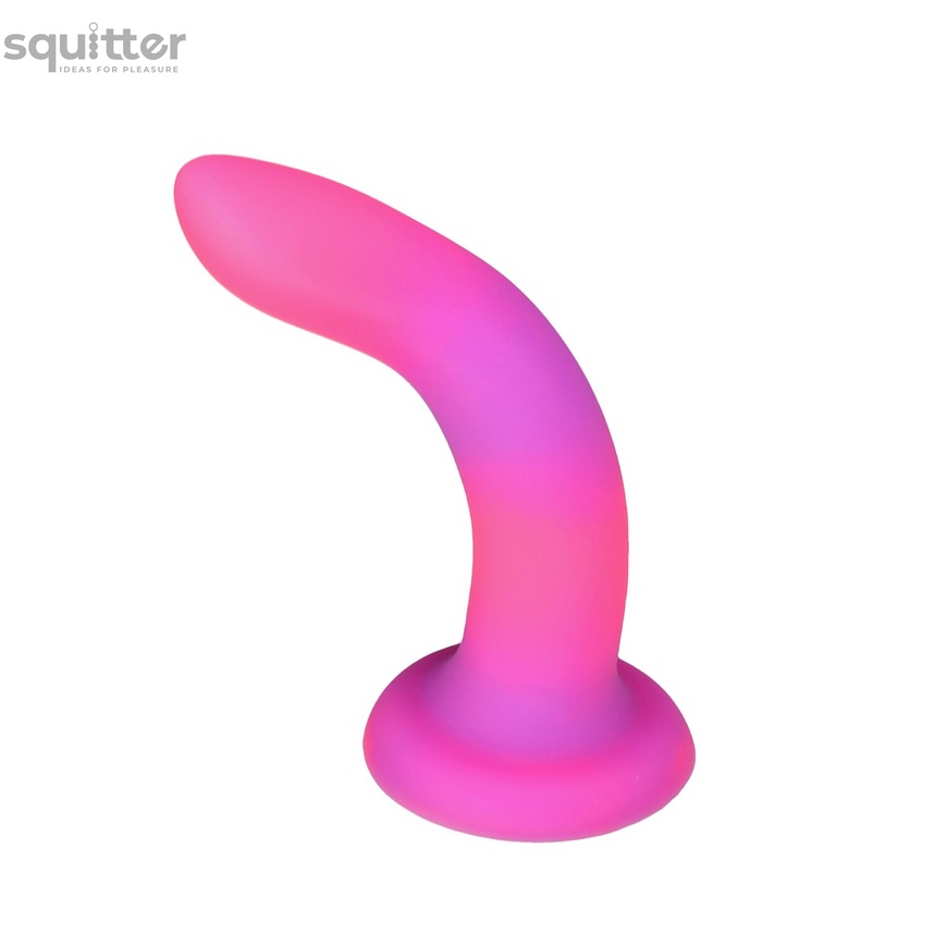 Светящийся в темноте фаллоимитатор ADDICTION Rave 8″ Glow in the Dark Dildo Pink Purple, 20,3 см SO6850 фото