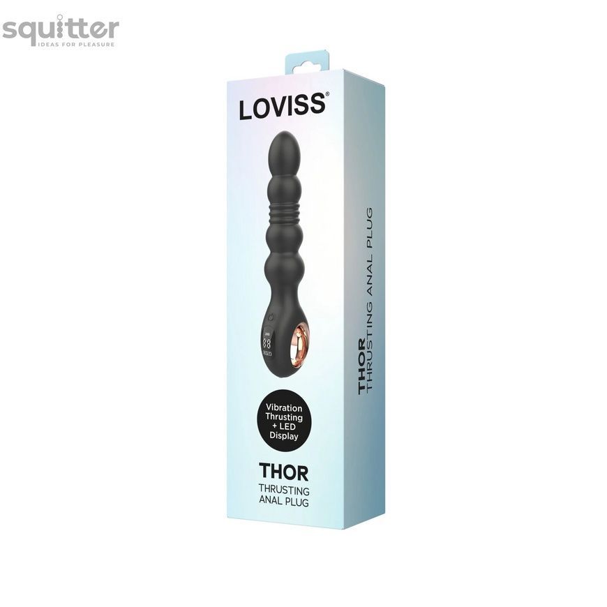 Анальний вібратор з пульсацією Loviss Thor Thrusting Anal Plug, 2 мотори SX3998 - онлайн-сексшоп Сквітер