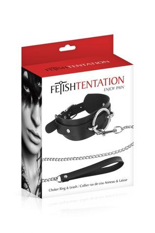 Нашийник великим кільцем та з повідцем Fetish Tentation Ring and Leash SO3731 - онлайн-сексшоп Сквітер