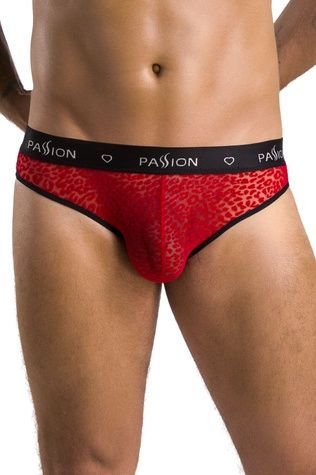 Мужские полупрозрачные трусы Passion 031 Slip Mike S/M Red, под леопард SO7565 - онлайн-сексшоп Сквитер