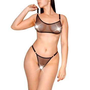 Сексуальний набір білизни із сітки Art of Sex - Deily чорний L-2XL SX2359 - онлайн-сексшоп Сквітер