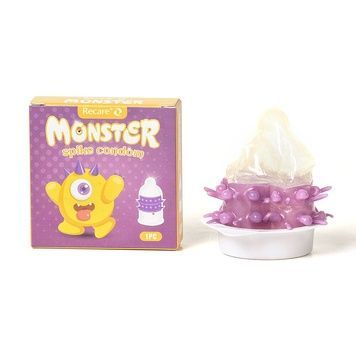 Насадка на член Recare Yellow Monster Spike Condom (презерватив з рядами пухирців та шипів) SX3354 - онлайн-сексшоп Сквітер