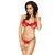 Комплект білизни Passion COCTAIL BIKINI L/XL, red, ліф з бантиками, стрінги-ниточки EL11201 - онлайн-сексшоп Сквітер