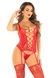 Комплект Leg Avenue Cami Garter with Stockings and String One Size, Red SX1742,2 - інтернет-магазин інтимних товарів Squitter