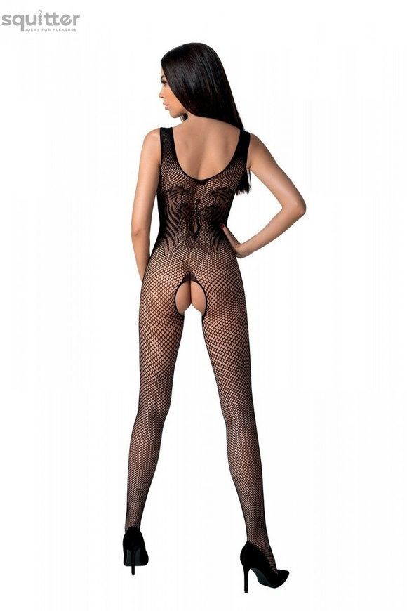 Бодістокінг з крилами Passion BS098 One Size, black, середня сітка, відкритий доступ SO8935 - онлайн-сексшоп Сквітер