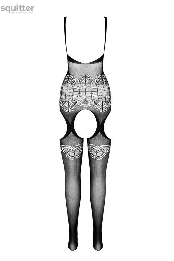 Бодістокінг Passion ECO BS005 black, щільний, відкритий доступ, імітація підв&rsquo;язок SO7073 - онлайн-сексшоп Сквітер