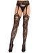 Колготки Leg Avenue Net Stockings with Attached Garter Belt One Size Black SX2752,1 - інтернет-магазин інтимних товарів Squitter