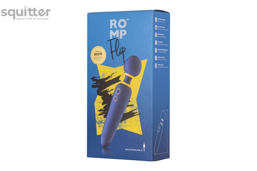 Вібромасажер Romp Flip, гнучка головка, 4 режими потужних вібрації, 6 інтенсивностей SO6951 - онлайн-сексшоп Сквітер