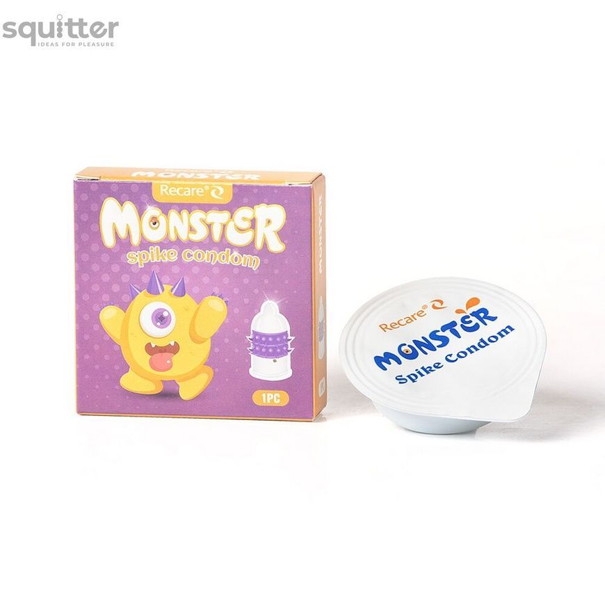 Насадка на член Recare Yellow Monster Spike Condom (презерватив з рядами пухирців та шипів) SX3354 - онлайн-сексшоп Сквітер