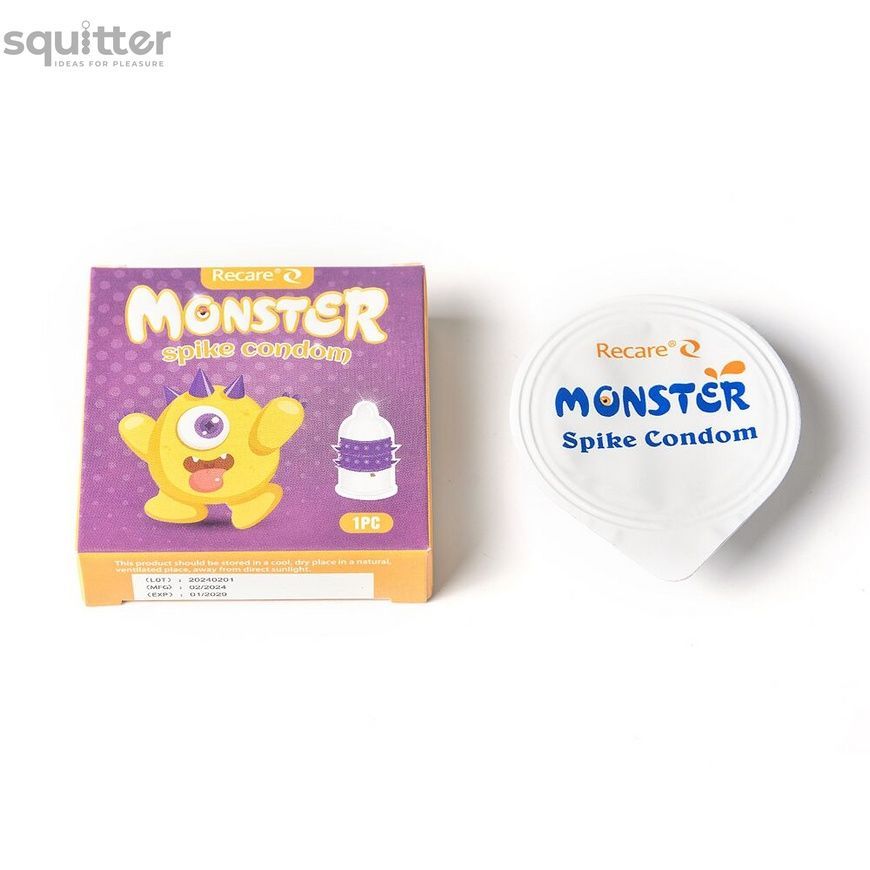 Насадка на член Recare Yellow Monster Spike Condom (презерватив з рядами пухирців та шипів) SX3354 - онлайн-сексшоп Сквітер