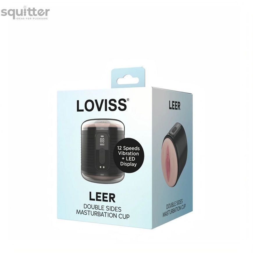 Мастурбатор Loviss Leer Double Sides Masturbation, 12 режимів вібрації, вагіна + анус SX3999 - онлайн-сексшоп Сквітер