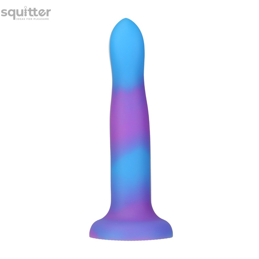 Светящийся в темноте фаллоимитатор ADDICTION Rave 8″ Glow in the Dark Dildo Blue Purple, 20,3 см SO6851 фото