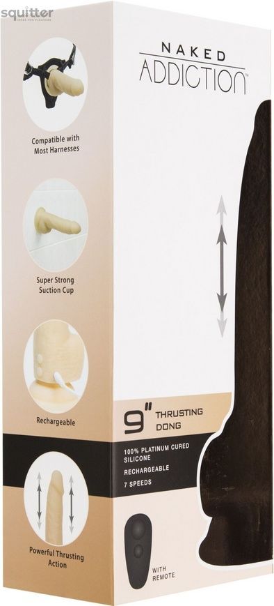 Фалоімітатор з пульсацією Naked ADDICTION Dominic 9&Prime; Vanilla, пульт ДК, діаметр 4,2 см SO5588 - онлайн-сексшоп Сквітер