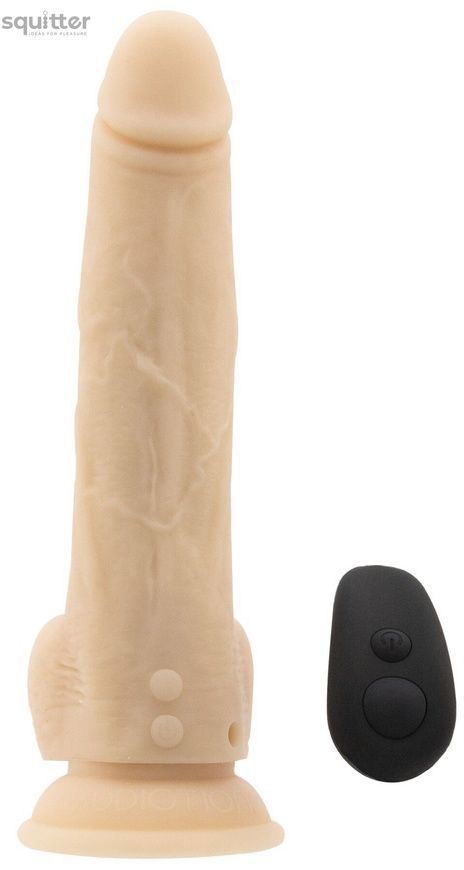 Фалоімітатор з пульсацією Naked ADDICTION Dominic 9&Prime; Vanilla, пульт ДК, діаметр 4,2 см SO5588 - онлайн-сексшоп Сквітер