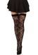 Панчохи Leg Avenue Wild rose net thigh highs, One Size, чорні, широка резинка, малюнок-троянди SX1042,4 - інтернет-магазин інтимних товарів Squitter