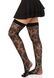 Панчохи Leg Avenue Wild rose net thigh highs, One Size, чорні, широка резинка, малюнок-троянди SX1042,3 - інтернет-магазин інтимних товарів Squitter
