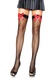 Leg Avenue Fishnet Thigh Highs With Bow OS Black & Red SO8597 фото 1