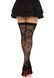 Панчохи Leg Avenue Wild rose net thigh highs, One Size, чорні, широка резинка, малюнок-троянди SX1042,2 - інтернет-магазин інтимних товарів Squitter