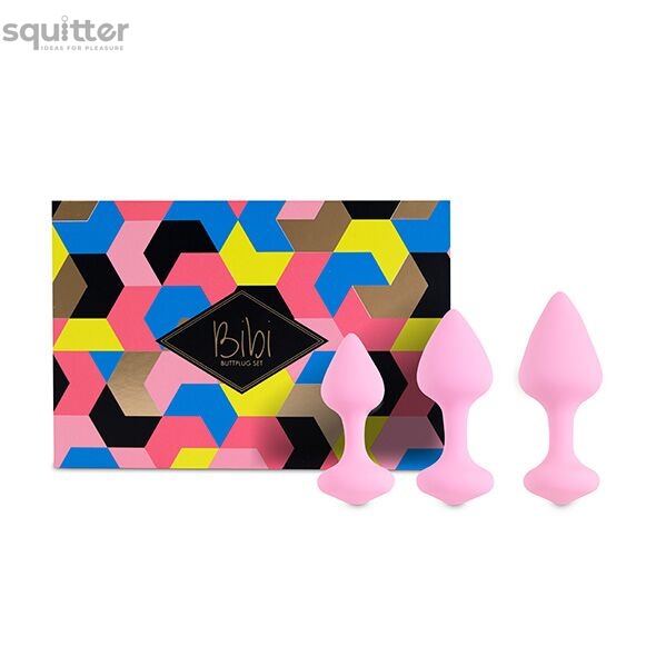 Набір силіконових анальних пробок FeelzToys - Bibi Butt Plug Set 3 pcs Pink SO4576 фото