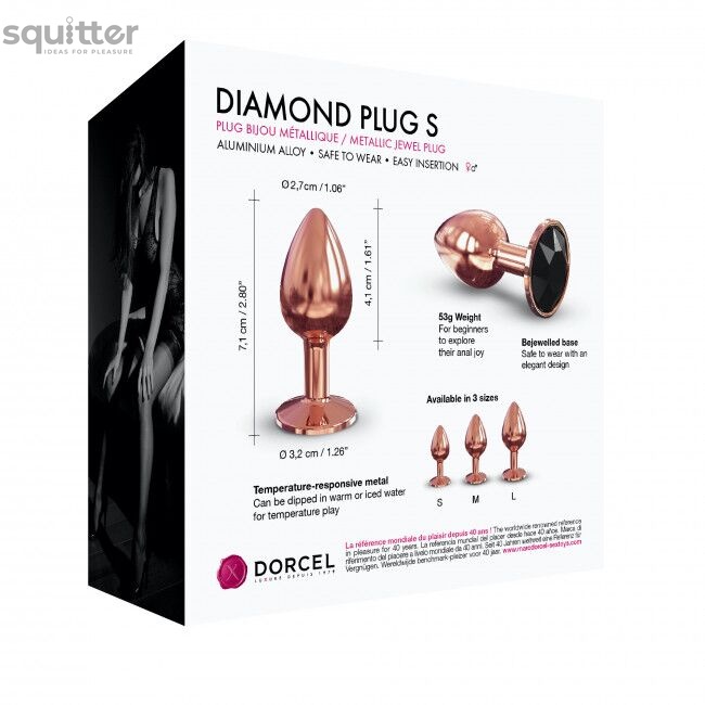 Металева анальна пробка із прикрасою у вигляді кристалу Dorcel - Diamond Plug S SO5534 фото