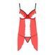 Прозорий пеньюар з відкритими грудьми CHERRY CHEMISE red L/XL - Passion Exclusive, трусики PS25501,5 - інтернет-магазин інтимних товарів Squitter