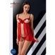 Прозорий пеньюар з відкритими грудьми CHERRY CHEMISE red L/XL - Passion Exclusive, трусики PS25501,4 - інтернет-магазин інтимних товарів Squitter