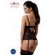 Корсет с открытой грудью NORTH CORSET black L/XL - Passion Exclusive, пажи, трусики, шнуровкаPS24004,2 - интернет-магазин интимных товаров Squitter