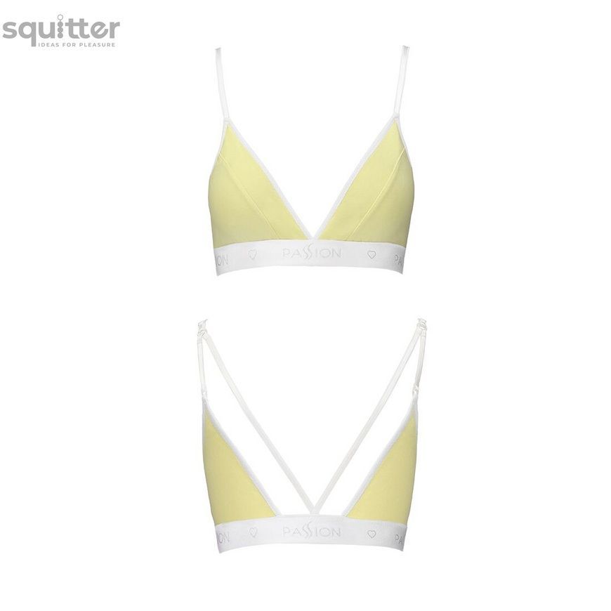 Спортивный топ с двойными бретелями Passion PS007 TOP yellow, size L SO4275 - онлайн-сексшоп Сквитер