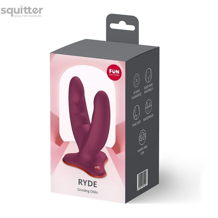 Подвійний фалоімітатор Fun Factory RYDE Wine Red, гнучкі стовбури, присоска SX3657 - онлайн-сексшоп Сквітер