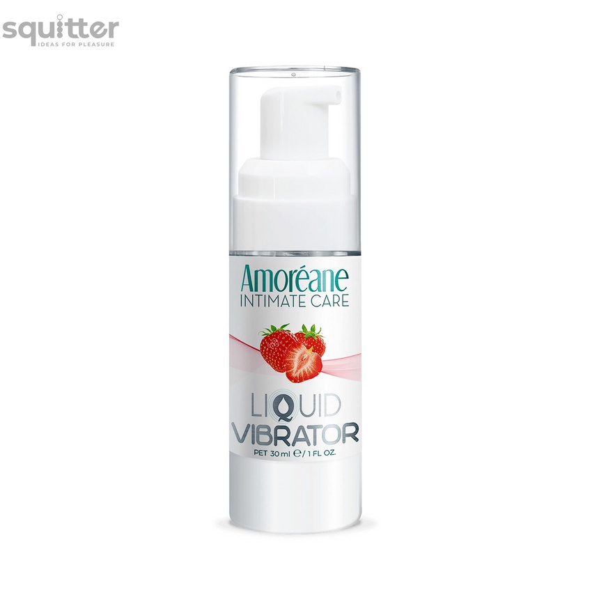 Лубрикант з ефектом вібрації Amoreane Med Liquid Vibrator Strawberry (30 мл) SO3989 фото