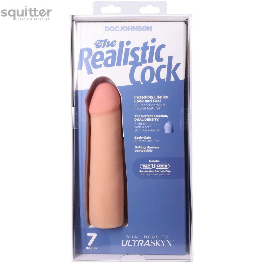 Фалоімітатор Doc Johnson The Realistic Cock ULTRASKYN - 7 Inch Vanilla SX4476 - онлайн-сексшоп Сквітер