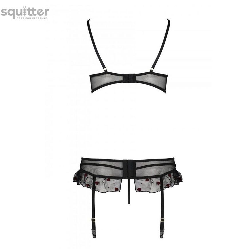 Сексуальний комплект з поясом для панчіх Passion LOVELIA SET XXL/XXXL, black SO4779 - онлайн-сексшоп Сквітер
