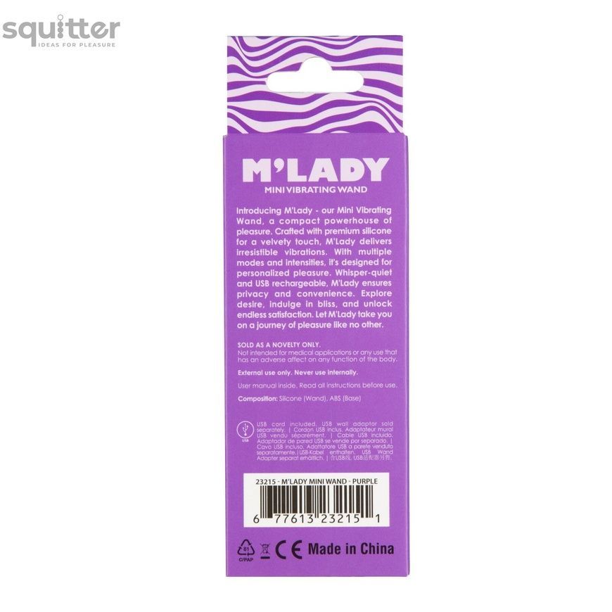 Вібромасажер M&rsquo;Lady Mini Vibrating Wand Purple SX3144 - онлайн-сексшоп Сквітер