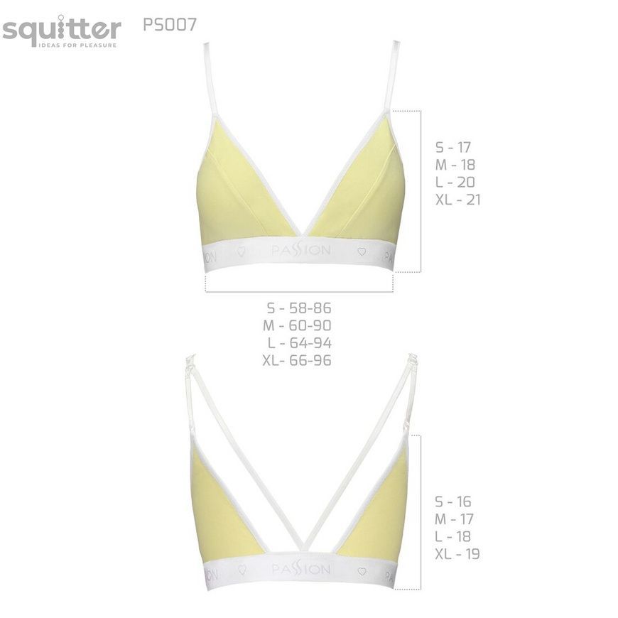 Спортивный топ с двойными бретелями Passion PS007 TOP yellow, size L SO4275 - онлайн-сексшоп Сквитер