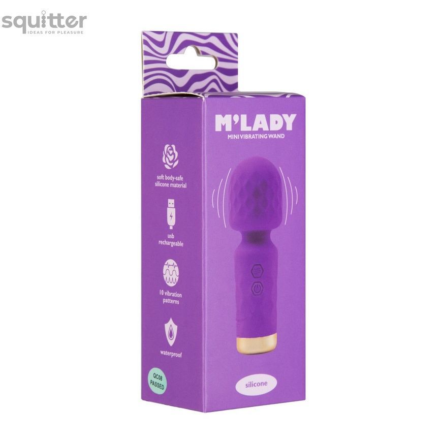 Вібромасажер M&rsquo;Lady Mini Vibrating Wand Purple SX3144 - онлайн-сексшоп Сквітер