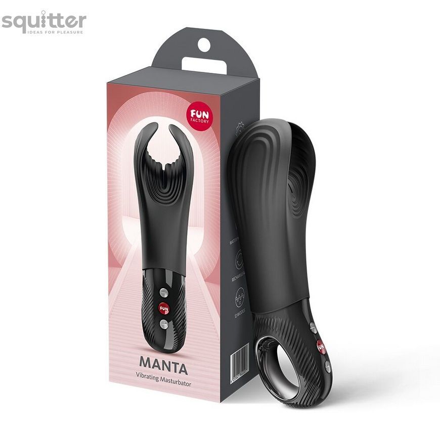Вібратор для пеніса Fun Factory MANTA Black, підходить для парних ігор SX4297 - онлайн-сексшоп Сквітер