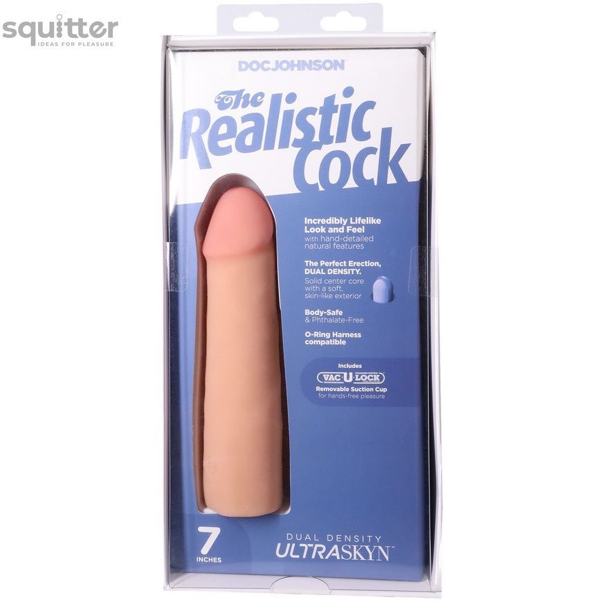 Фалоімітатор Doc Johnson The Realistic Cock ULTRASKYN - 7 Inch Vanilla SX4476 - онлайн-сексшоп Сквітер