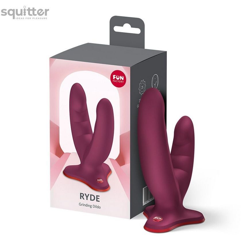 Подвійний фалоімітатор Fun Factory RYDE Wine Red, гнучкі стовбури, присоска SX3657 - онлайн-сексшоп Сквітер