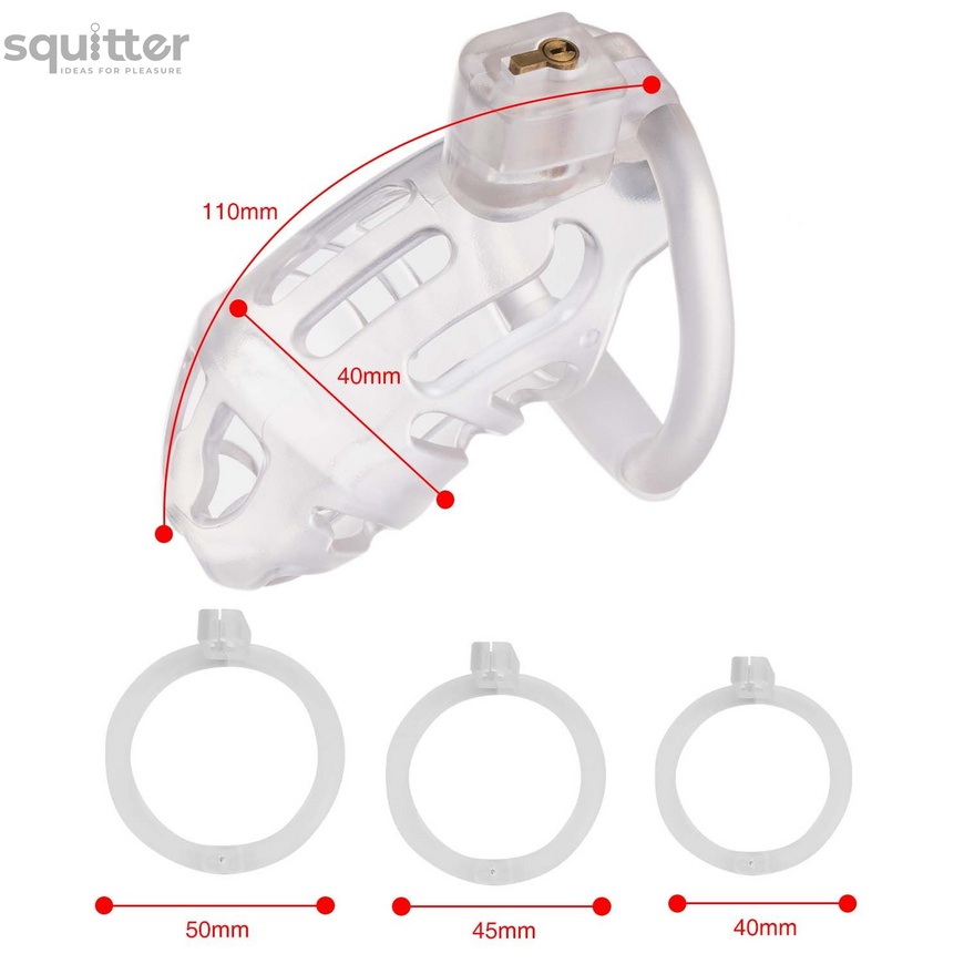 Клітка для пеніса LOCKINK SEVANDA Plastic Penis Chastity Cage - Transparent SX0871 фото