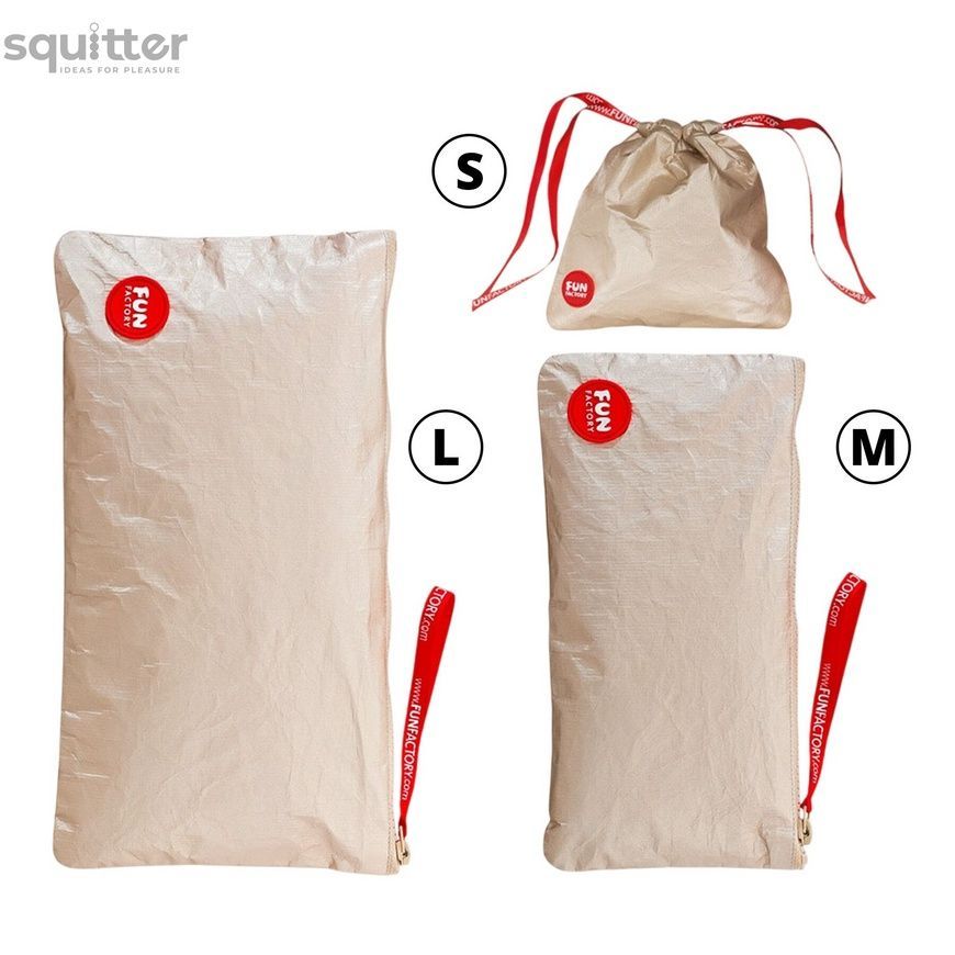 Сумка для секс-іграшок Fun Factory TOYBAG M, золотиста, на блискавці, 25x12 см SX1011 - онлайн-сексшоп Сквітер