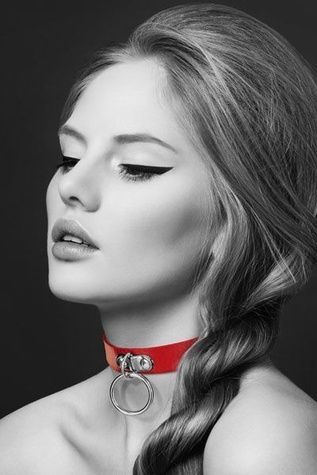 Чокер з кільцем для повідця Bijoux Pour Toi - FETISH Red, екошкіра SO1880 - онлайн-сексшоп Сквітер