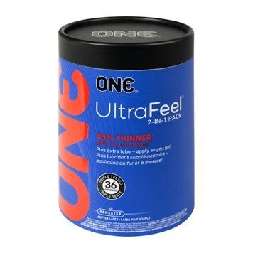 Презервативи ONE Ultra Feel, ультратонкі, з додатковою змазкою, 36 шт, подарункове паковання-тубус SX4000 - онлайн-сексшоп Сквітер
