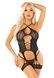Комплект Leg Avenue Heart Net Cami Garter and String One Size, Black SX1743,1 - інтернет-магазин інтимних товарів Squitter
