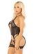 Комплект Leg Avenue Heart Net Cami Garter and String One Size, Black SX1743,4 - інтернет-магазин інтимних товарів Squitter