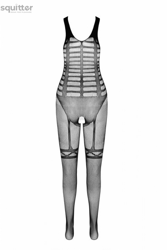 Сітчастий чорний бодістокінг-боді з симетричним малюнком Casmir CA005 SO5333 фото