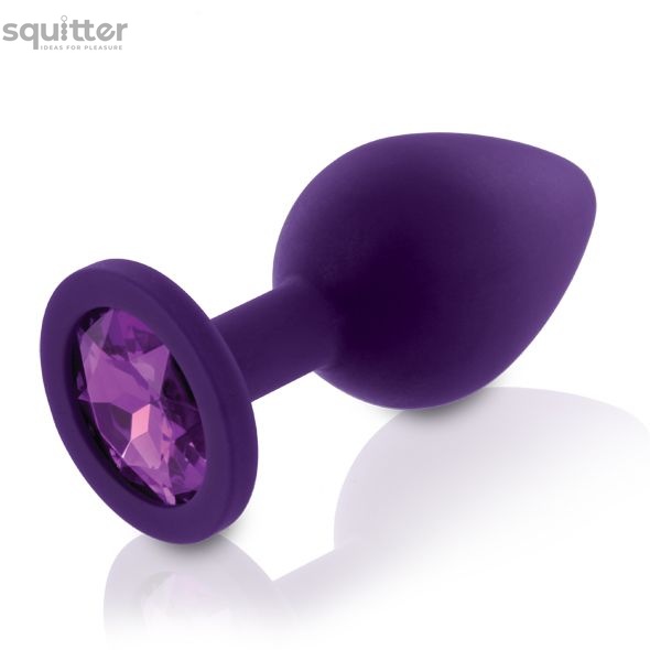 Набір силіконових анальних пробок із кристалом Rianne S: Booty Plug Set Purple, діаметр 2,7см, 3,5см SO3908 фото