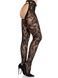 Колготки Leg Avenue Rose Lace Crotchless Tights with Open One Size Black SX2753,3 - інтернет-магазин інтимних товарів Squitter